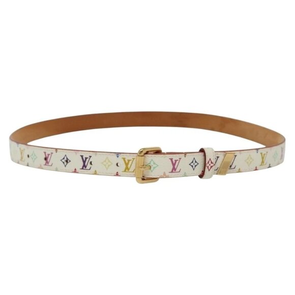 LOUIS VUITTON Monogram Multicolor Ceinture Belt White LV Auth 140518 - Picture 1 of 11